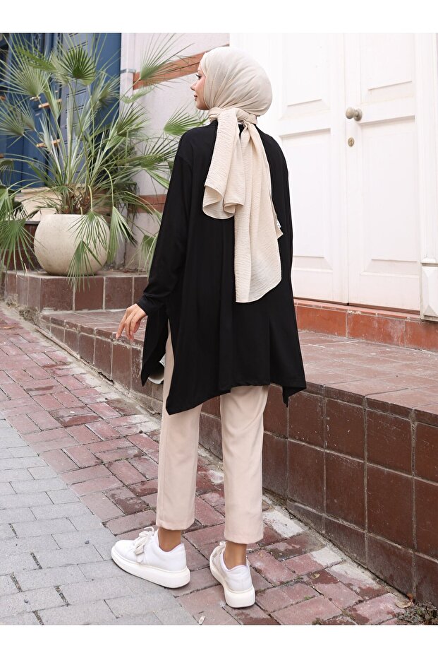 АСИМЕТРИЧНА ТУНІКА - Чорна - - 7