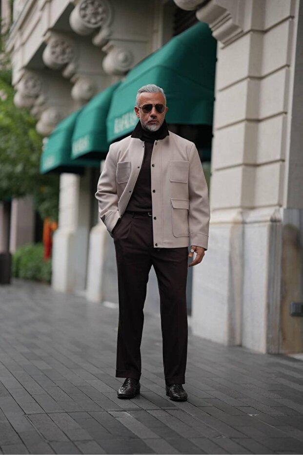 KADİFE YAKA DÖRT CEP MONT - 4