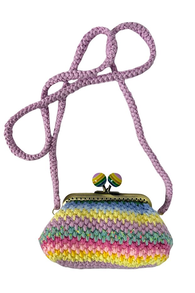 - Öznur 7392 4246 Hand Knitted Rainbow Model Mini Crossbody Bag