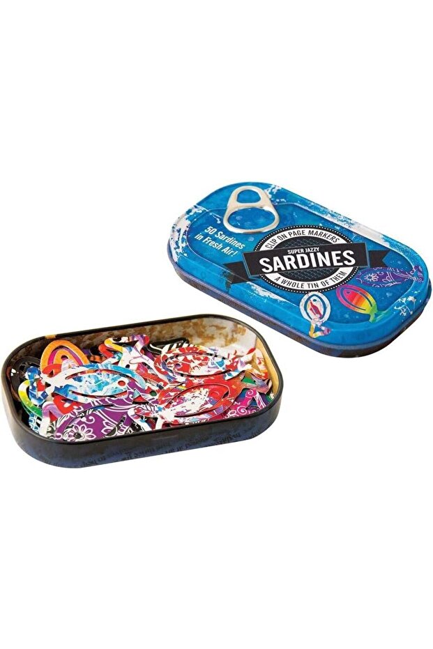 Sardine Bookmarks in Metal Tin Box 50 Pieces Tin of Sardines
