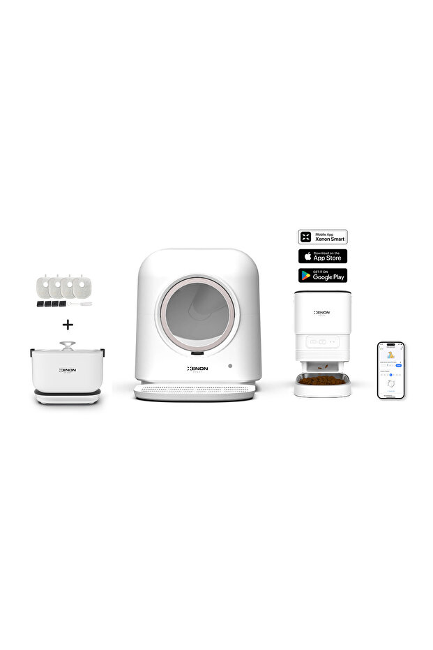 Akıllı Kedi Tuvaleti, Mama Kabı ve Batarayalı Su Pınar ve 4'lü Filtre Seti - 1