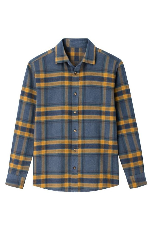 Men's Lumberjack Shirt Blue Mustard Men's Shirt Lumberjack Shirt Blue Mustard Shirt