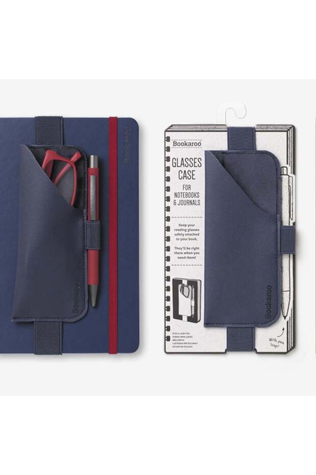 Bookaroo Glasses Case Elastic Eyeglass Case - Navy