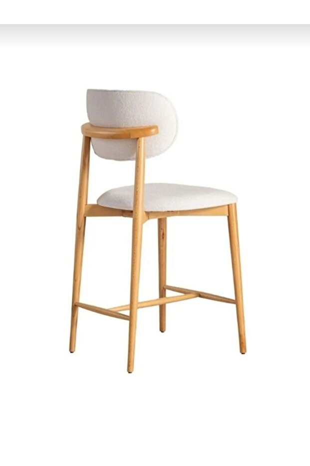 (2 ADET) Ahşap BAR SANDALYESİ - Ahşap Ada Mutfak Sandalyesi - 3