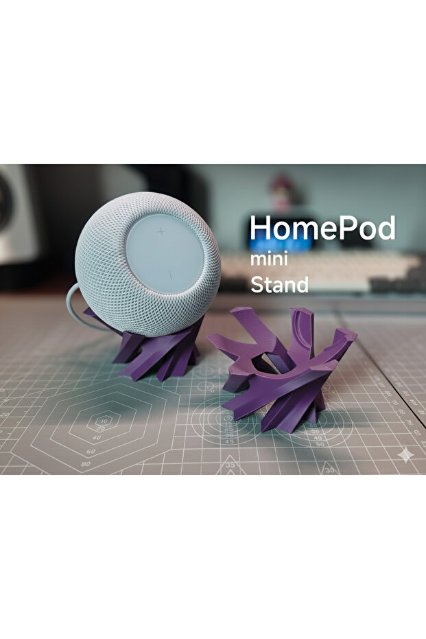 حامل حلزوني فني لجهاز Apple HomePod Mini - قاعدة مكتبية مزخرفة بتصميم خاص