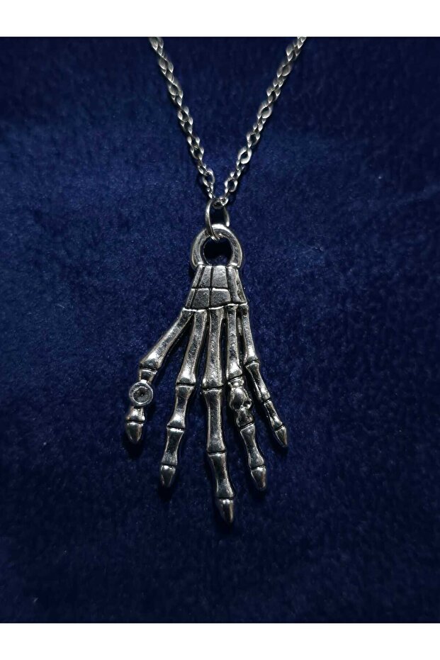 Skeleton Hand Design Scary Style Halloween Halloween Themed Steel Pendant