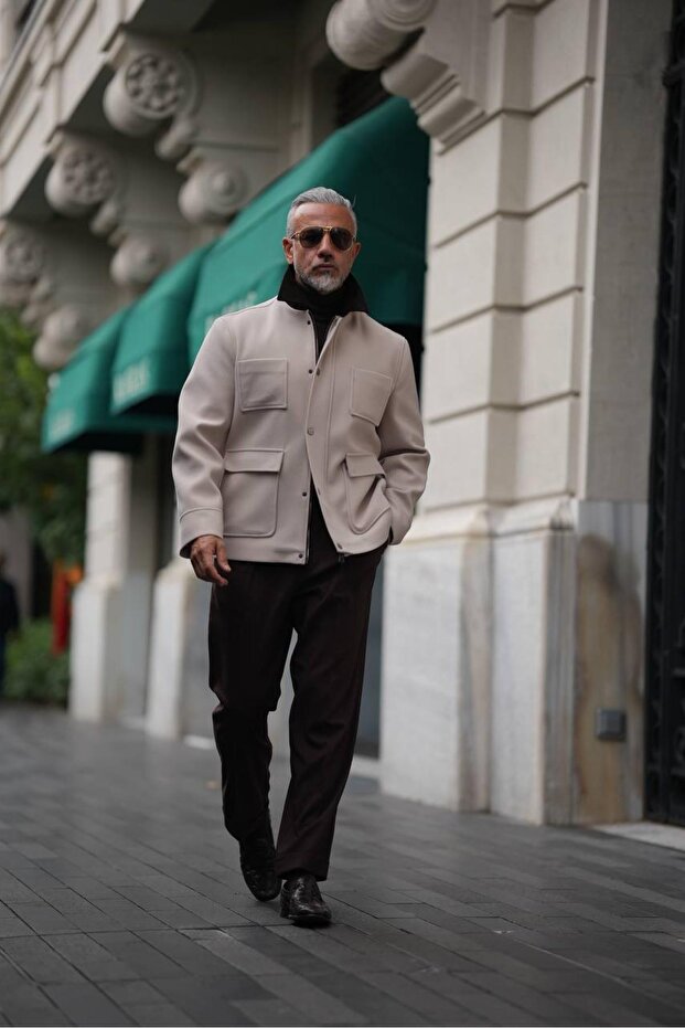 KADİFE YAKA DÖRT CEP MONT - 3