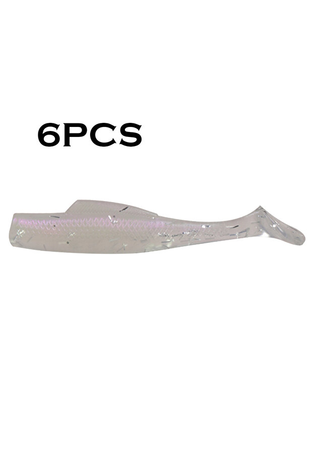 7 JOHNCOO 6pcsTPR Soft Bait 80mm 4.8g Soft Paddle Tail Swimbait Fishing Lures Artificial Silicone B.
