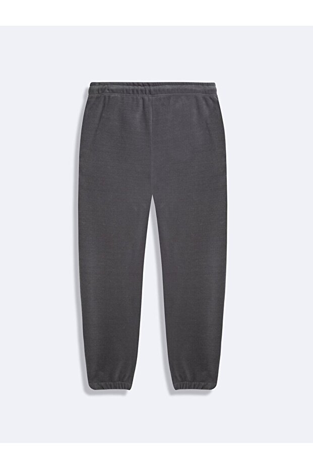 Beli Lastikli Dar Paça Basıc Gri Eşofman - 2