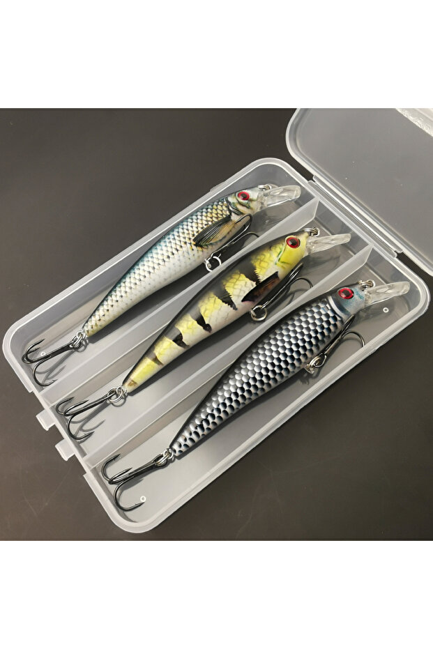 420- 3pcs with box 1pc/3pcs 13g Fishing Lure Colorful Printing Sinking Minnow Artificial Bait Cool F