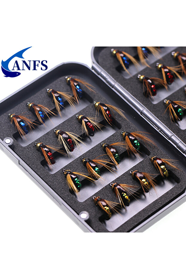 8pcs mix color Fly Fishing Flies Kit Artificial Bait Nymph Scud Fly Bug Worm Trout Fishing Flies Ins