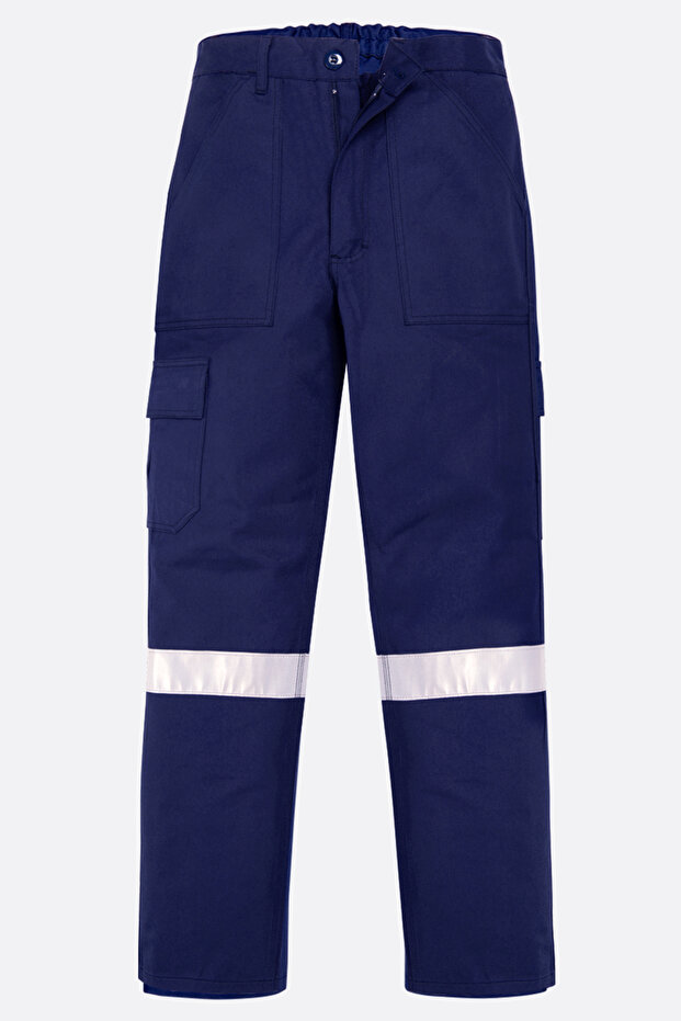 Work Pants 7/7 Gabardine Winter Dark Blue Thick with Reflectors