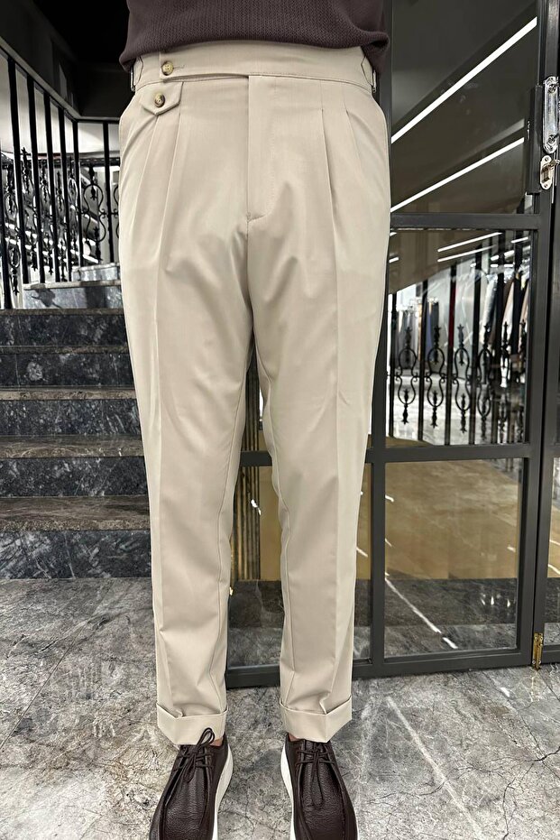 ÇİFT PİLELİ APOLETLİ PANTOLON - 1