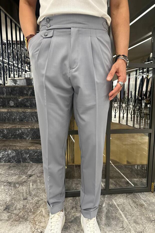 ÇİFT PİLELİ APOLETLİ PANTOLON - 1