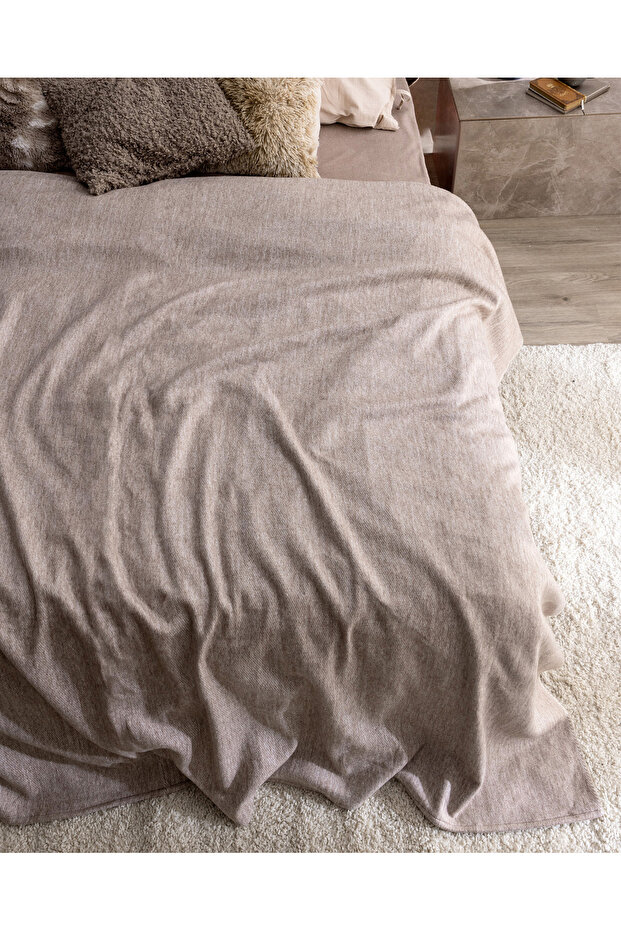 Perigny Double Blanket - Brown - 2