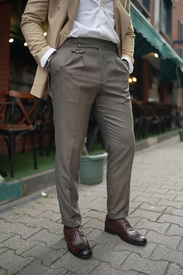 ÇİFT PİLELİ APOLETLİ PREMİUM PANTOLON - 2