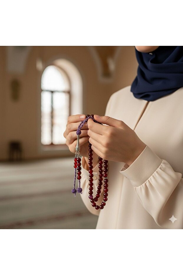 سبحة عقيق فاخرة بنفسجي 99 خرزة