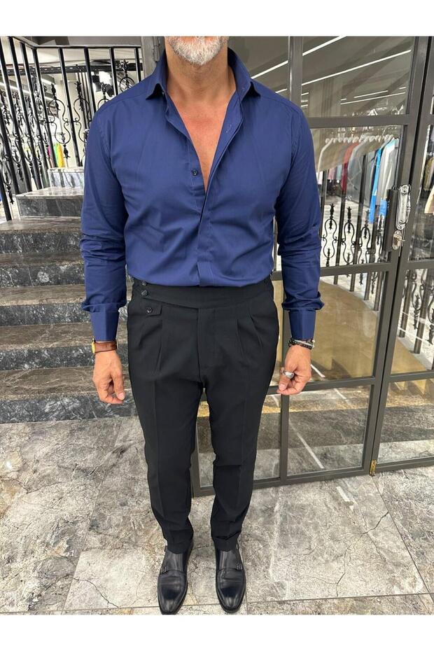 ÇİFT PİLELİ APOLETLİ PREMİUM PANTOLON - 4