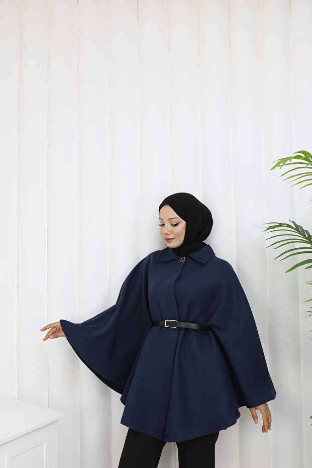 Belted Stamp Poncho - 4