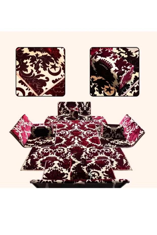 9-piece floor seating set: 300x200cm mattress, 4 two-person floor chairs and 4 comfortable cushions, suitable for trips and camping - 3