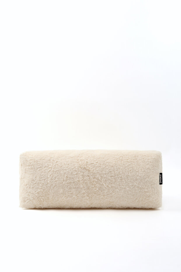 Cream Shk268 XL Size Plush Fabric, Hair Styling, Makeup and Travel Bag