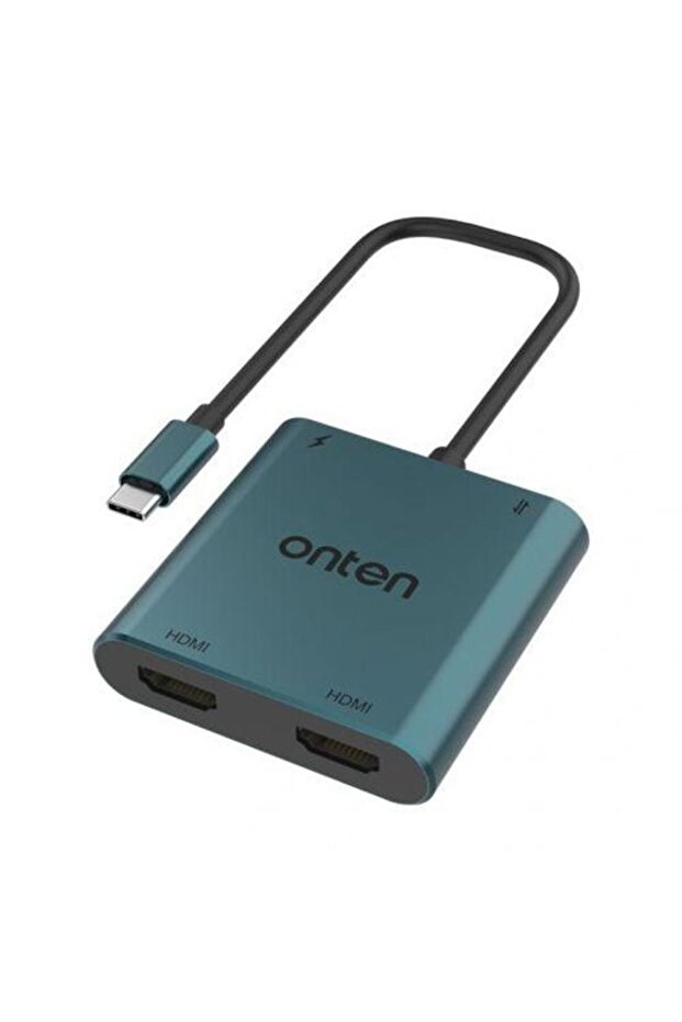 محول OTN-9175K من USB-C إلى HDMI مزدوج 4 في 1 (1xUSB-A + 1xUSB-C) - أخضر