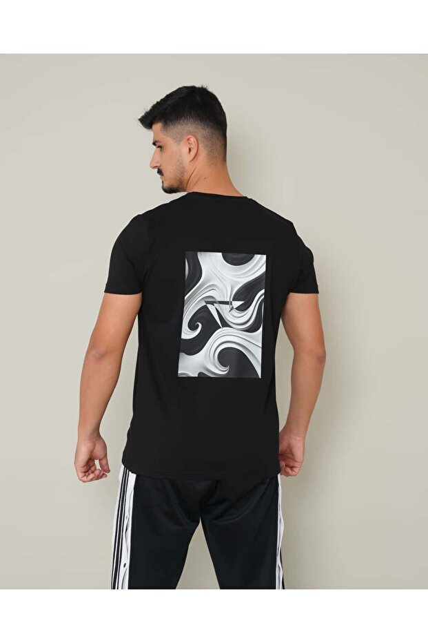 تيشيرت عادي بتصميم موجة - 1