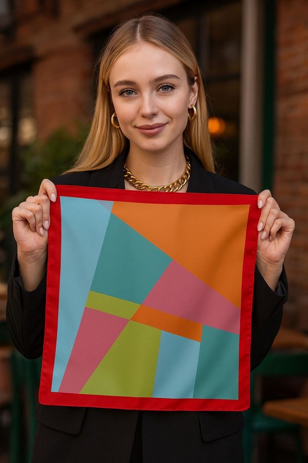 Flr37 Patterned Women's Scarf 50X50 cm