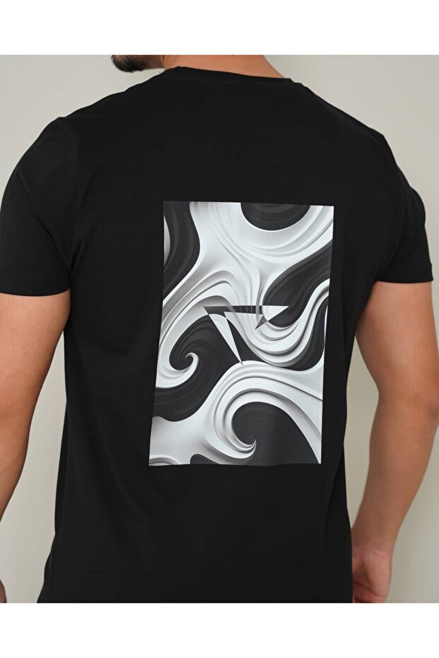 تيشيرت عادي بتصميم موجة - 3