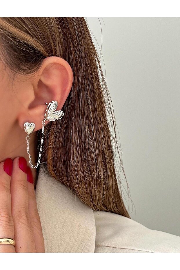 Çelik Kalpli Earcuff - 1