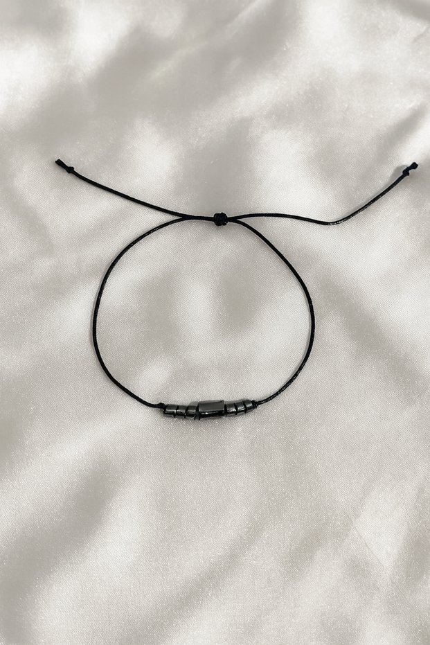 Unisex Lucky Bracelet with Real Hematite Natural Stone