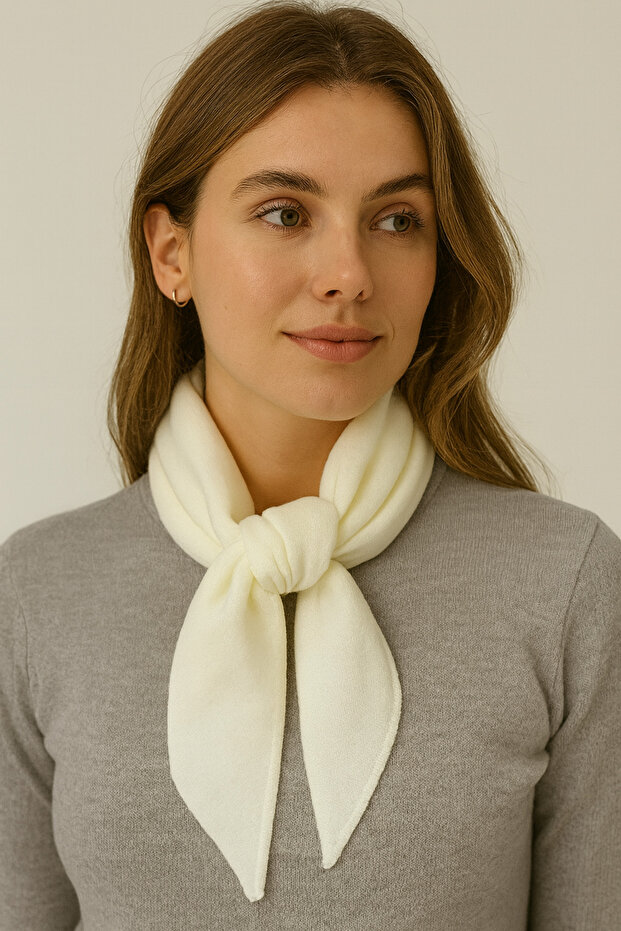 Tek Renk Triko Fular - 3