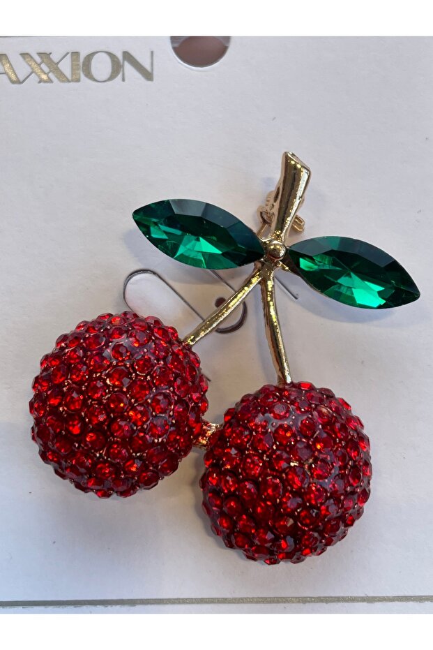 Taşlı kiraz broş🍒 - 3