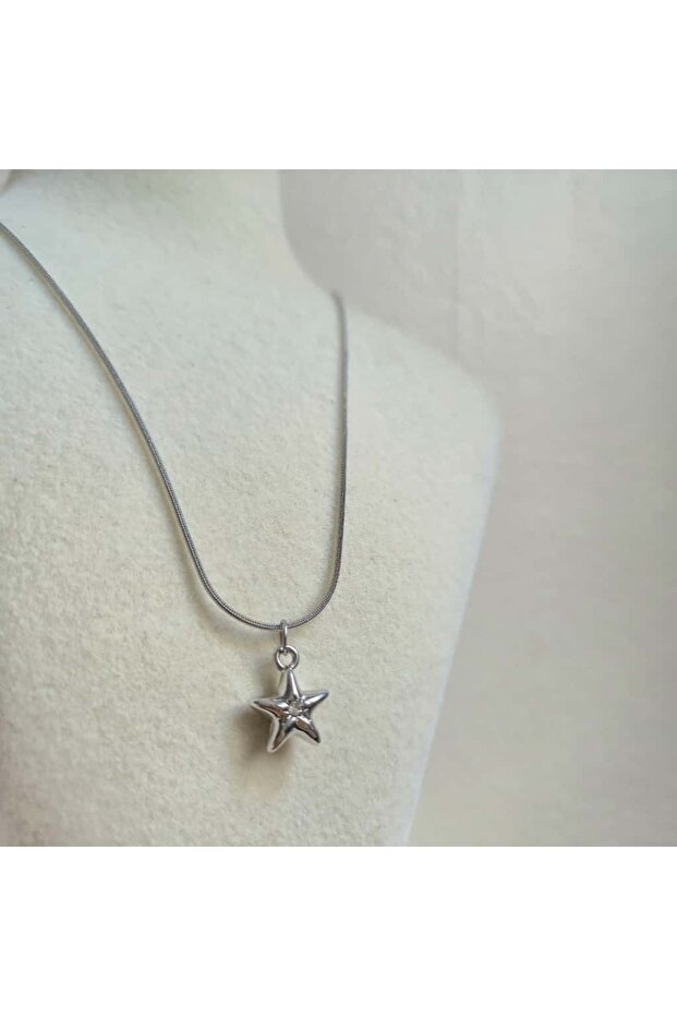 Non-Tarnish Steel Balloon Star Necklace