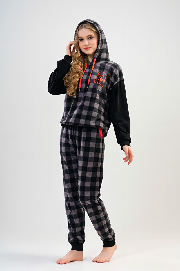 Women's Fleece Carded K Hooded Pajama Set