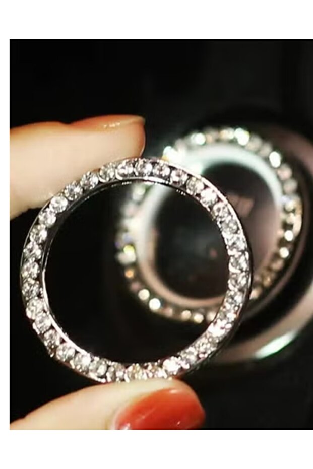 حلقة دائرية كريستالية لزر تشغيل السيارة حجر الراين قطعة واحدة - 2