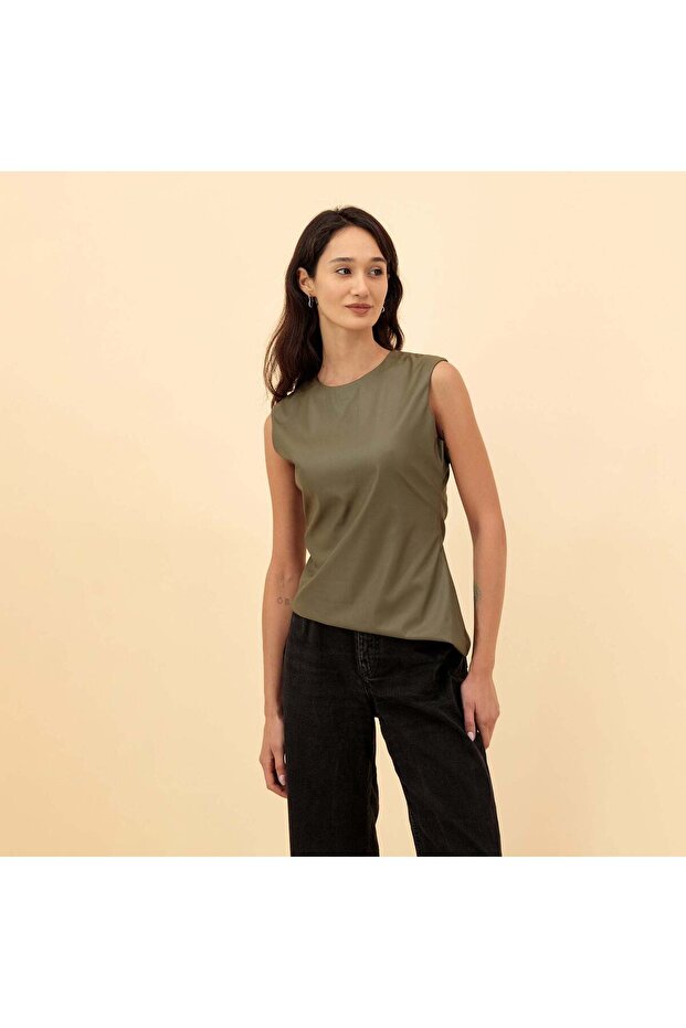 ASYMMETRIC LEATHER TOP