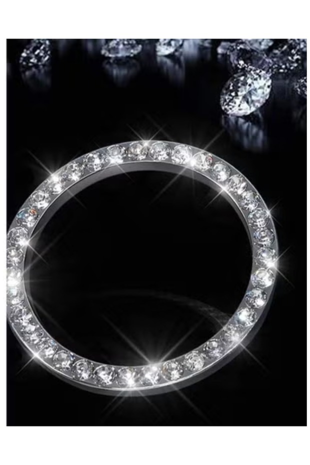 حلقة دائرية كريستالية لزر تشغيل السيارة حجر الراين قطعة واحدة - 7