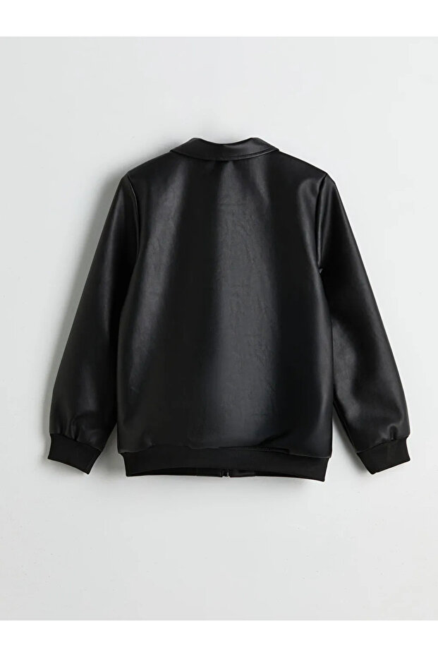 Erkek Çocuk Deri Görünümlü Mont - 3