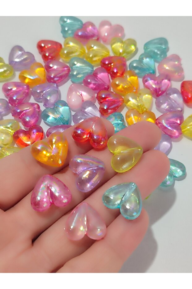Acrylic Dangling Heart Beads (20 Pieces)