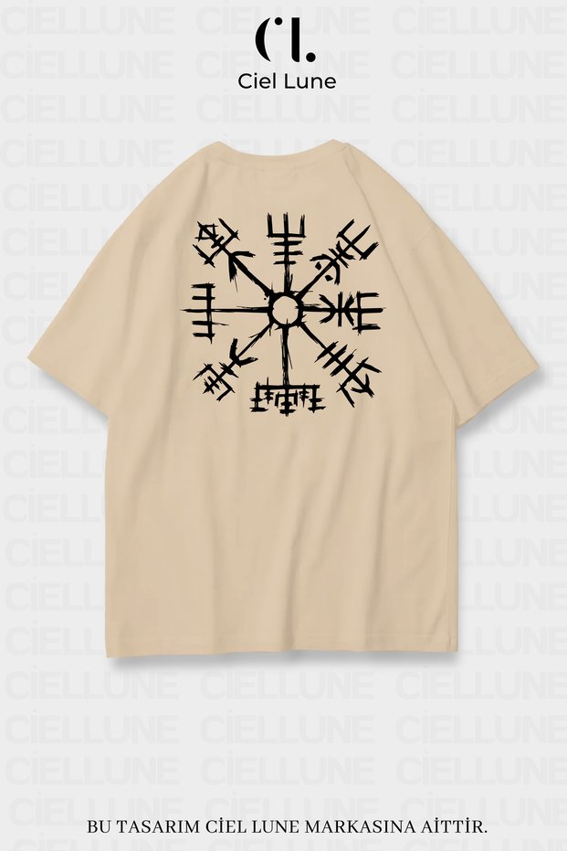 Unisex Women's and Men's Viking Compass Vegvisir Printed Special Design Oversize T-Shirt