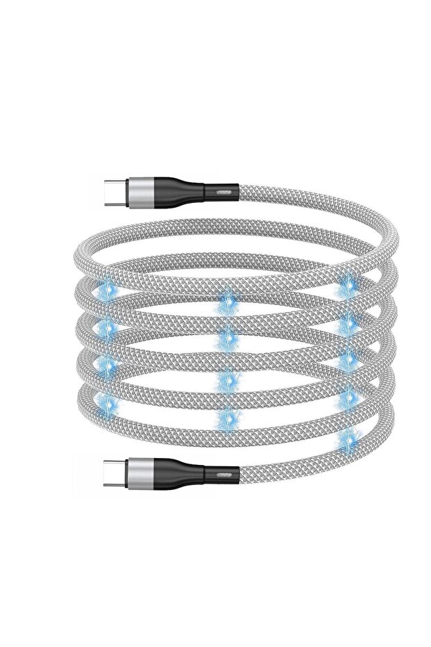 New Nylon USB-C Magnetic Charging Cable, 3 ft, 60W Fast Charge (USB-C to USB-C) - 1