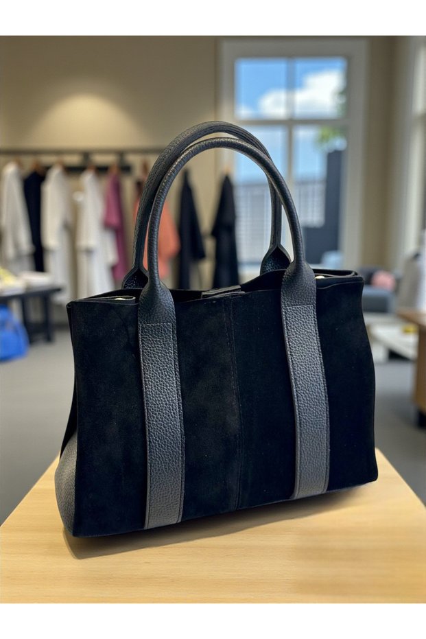 Women's Suede Handbag and Crossbody Bag. Shoulder Bag with Puppy.