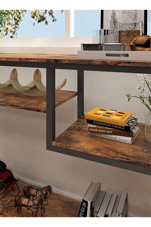 120*30*90cm Console Table with Power Outlet Sofa Table with Storage Shelf and Entryway Table m - 5