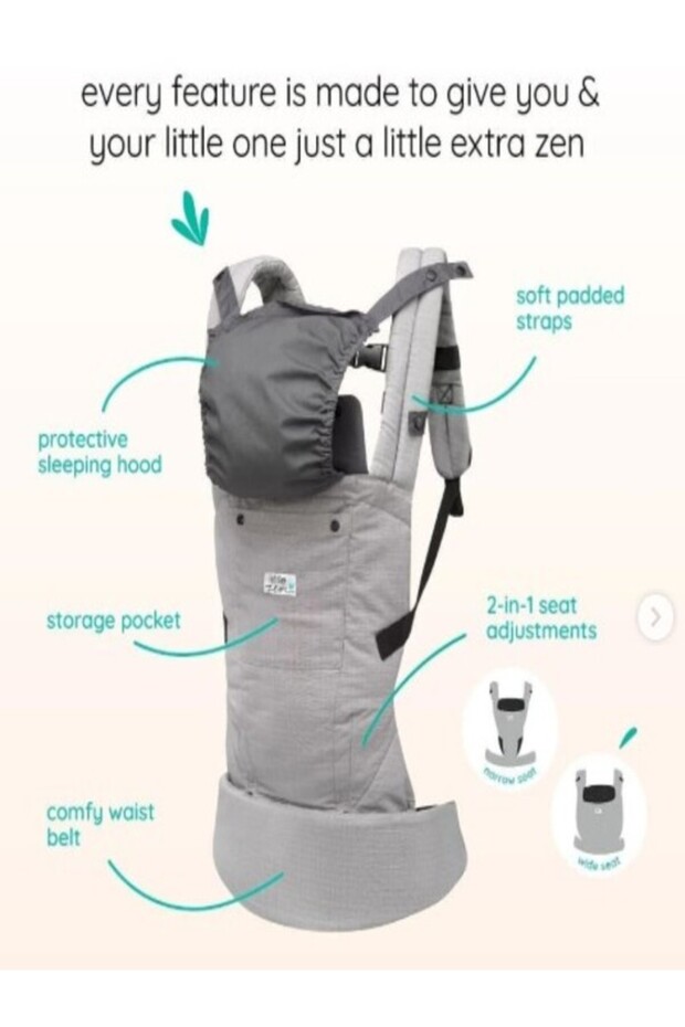 4-in-1 Convertible Baby Carrier - Grey - 3