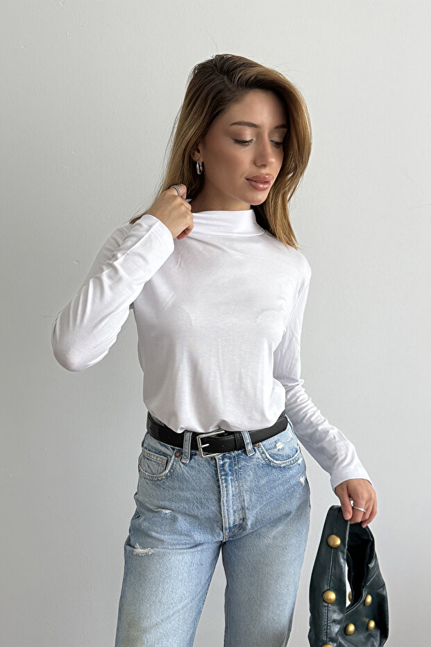 Women's turtleneck long sleeve blouse