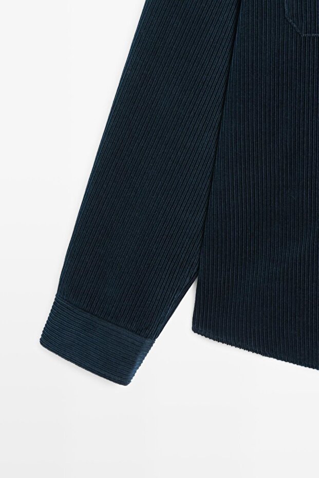 Cepli fitilli kadife gömlek ceket - 7