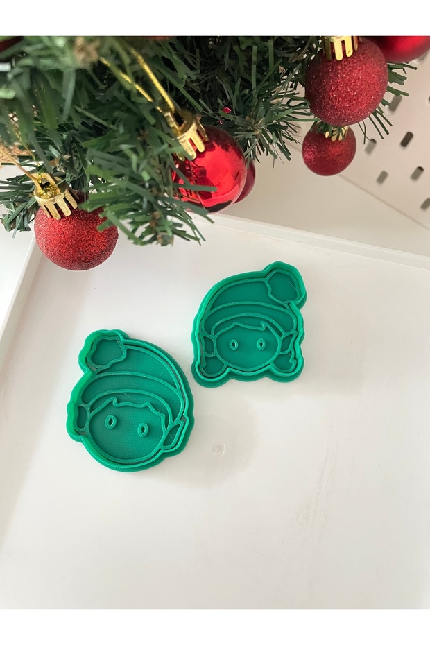 Christmas Elf Stamp and Cookie Mold Set of 2 - 6 cm