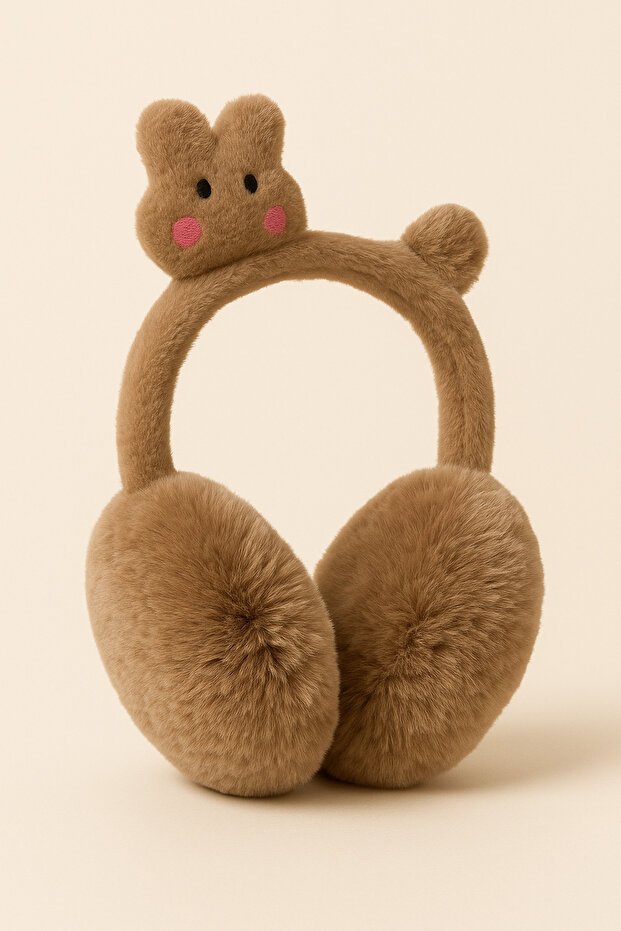 Children's Plush Headphones with Animal Accessories Brown