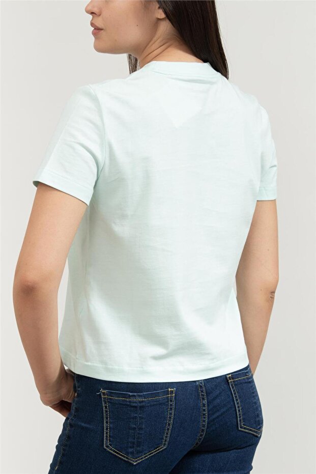 Kadın Mint Yeşili Kısa Kollu Tişört - 5